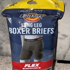 Men's Dickies 5-Pack Long Leg Boxer Briefs Blue‎ Assorted 2XL (44-46) Flex
